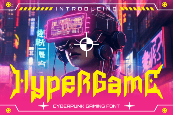Hypergame: A Cyberpunk Display Font for Bold Digital Identity